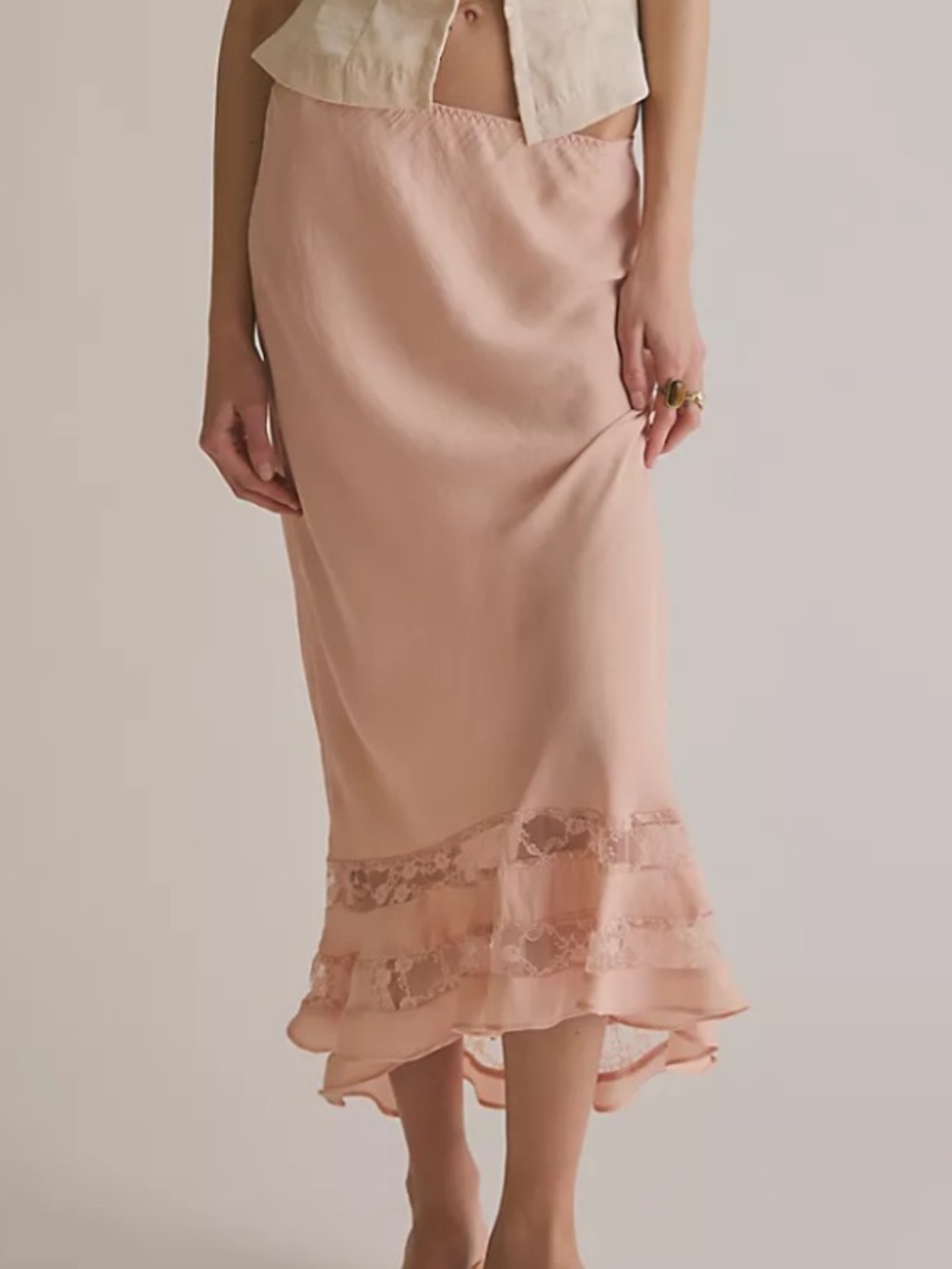 Free People LONG LOST LOVER Maxi Slip Skirt NWT